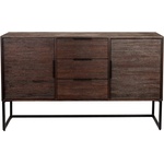 White Label Living Кафяв нисък скрин от масивно тиково дърво 135x82 cm Webster - White Label (4300048)
