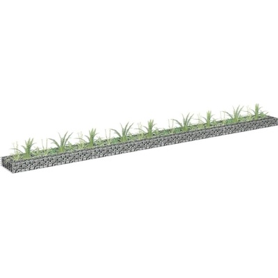 vidaXL Gabionový vyvýšený záhon pozinkovaná ocel 360 x 30 x 10 cm