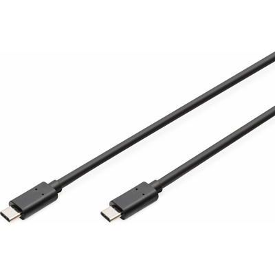 Digitus AK-300138-010-S USB 2.0, USB C vidlice, z obou stran, niklovaný, 1m , černý