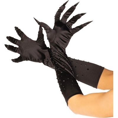 Leg Avenue Rhinestone Claw Gloves Black