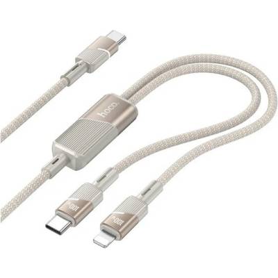 Hoco U139 2 v 1 Type-C – Type-C/Lightning 120cm zlatý