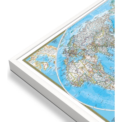 National Geographic Svět - nástěnná mapa Pacific Classic 112 x 76 cm Varianta: mapa v hliníkovém rámu, Provedení: bílý rám