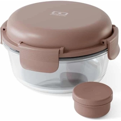 Monbento Skleněný salátový lunchbox Sunny pink moka 950ml