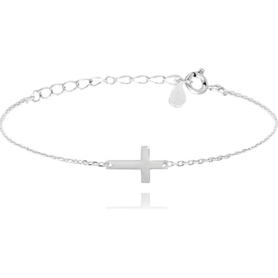 MINET 2252 Stříbrný náramek drobný KŘÍŽEK