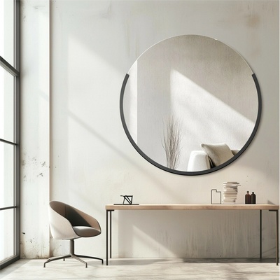Alfaram Okrúhle modernistické zrkadlo v MDF ráme - TERA 100