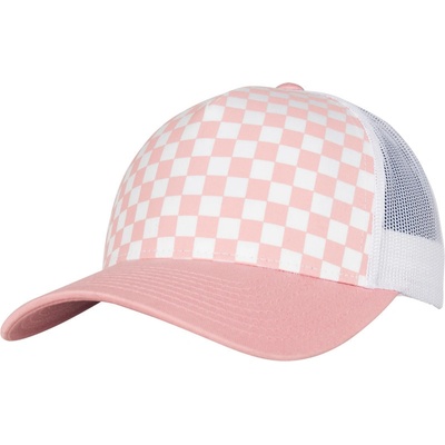 Flexfit 6506CB Checkerboard Trucker 5 panelová COT5506CBaee99 light rose/ Růžová světlá/bílá