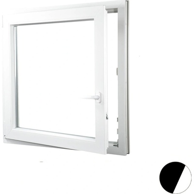 Aluplast plastové jednokřídlo 550 x 550 mm Palisander/bílá, Pravé, Dvojsklo Ug= 1,1