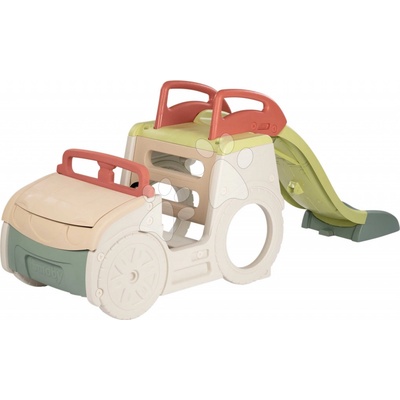 Smoby Preliezačka Auto s pieskoviskom v kufri Adventure Car Life s klaksónom a 150 cm šmykľavka s vodnou hrou s UV filtrom od 18 mes - model 2025