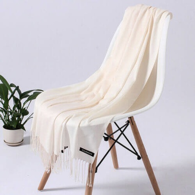 Classic Scarf bílá kašmírová šála – Zboží Mobilmania