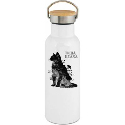 123TRIKO termoska Tichá krása, kočka, černý potisk 500 ml