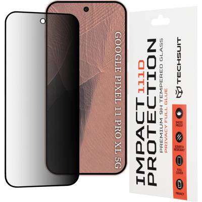 Techsuit Поверителен стъклен протектор Techsuit 111D Privacy Full Glue - Google Pixel 11 Pro XL - Черен