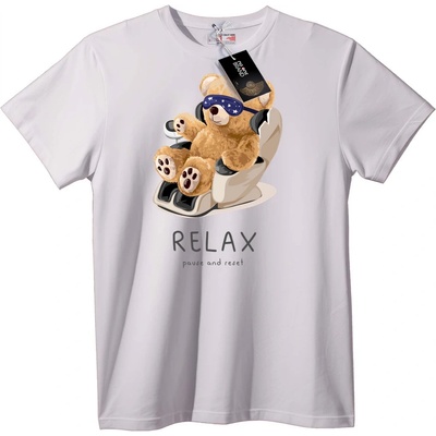 NOONEBRAND Тениска Отпускащ се мечок масаж - 4XL, White