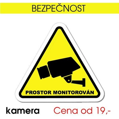 Bezpečnostní cedule Prostor monitorován – kamerový dohled - 5x5 cm / samolepka
