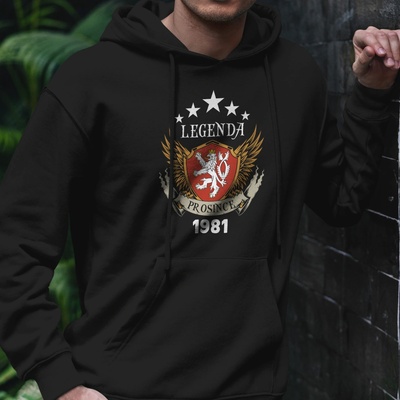Legenda z české republiky měsíc a rok – mikina s potiskem Černá – Hledejceny.cz