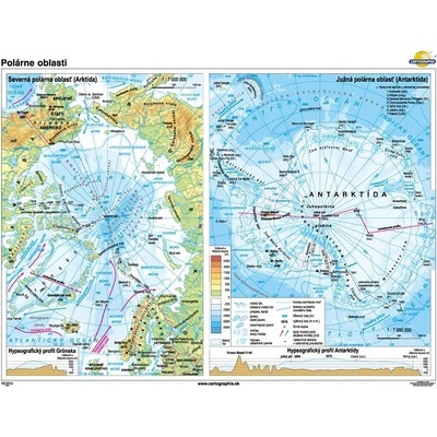 Cartographia Polárne oblasti (160x120 cm – 1:7000000), nástenná, fóliovaná, lištovaná