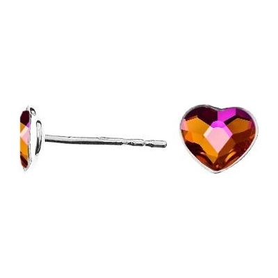 Nubis stříbrné se srdcem Crystals from Swarovski Astral Pink NB 0203 ASP