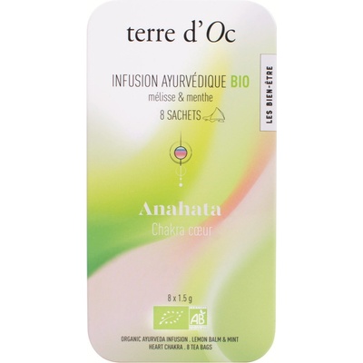 Terre d'Oc Anahata Mélisse & Menthe BIO Ajurvédský bylinný čaj 8 ks