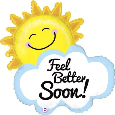 Fóliový balónek supershape Feel Better Soon Slunce 79cm