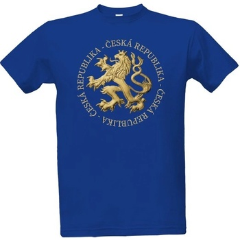 Tričko s potiskem Zlatý lev pánské Královská modrá