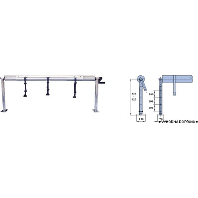 Rolovací zařízení pevné 4,1-5,7 m