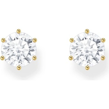 Thomas Sabo H2300-414-14 Gold-plated Ear Studs with big white Stone 7, 0 mm Ladies, Жени