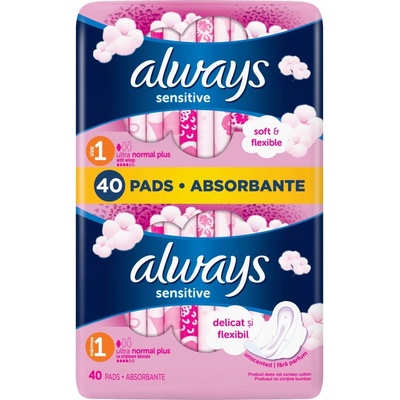 Always Ultra Sensitive Normal hygienické vložky S Krídelkami 40 ks