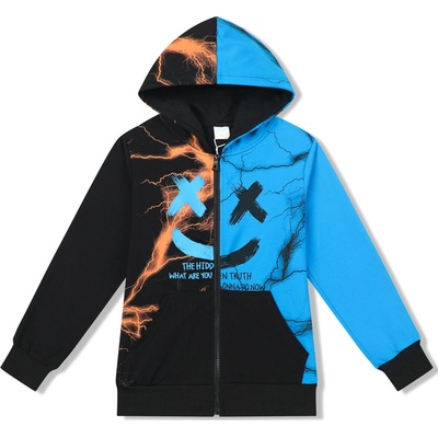 Kugo mikina MM9855 čierna / modrá