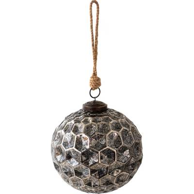Clayre & Eef Černá antik skleněná koule Hexagon Black S Ø 10*10 cm