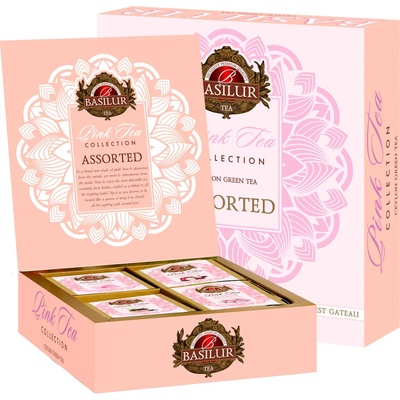 Basilur Gift Pink Tea Assorted přebal variace zelených čajů 40 gastro sáčků