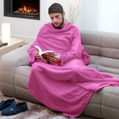 Cozy Deka s Rukávmi Ružová
