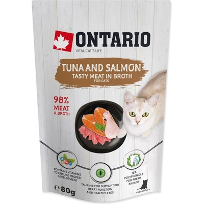 Ontario tuňák a losos ve vývaru 80 g