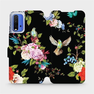 Pouzdro Mobiwear Flipové Xiaomi Redmi 9T / Poco M3 - VD09S Ptáčci a květy