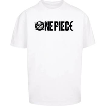 MERCHCODE Тениска One Piece Jolly Roger Logo Oversize Tee white XXLUB-MC1024-00220 - Черен, размер L