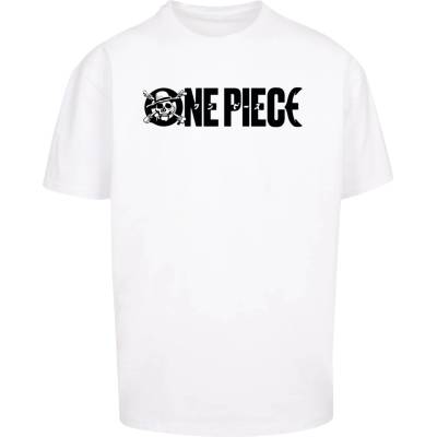 MERCHCODE Тениска One Piece Jolly Roger Logo Oversize Tee white XXLUB-MC1024-00220 - Черен, размер L