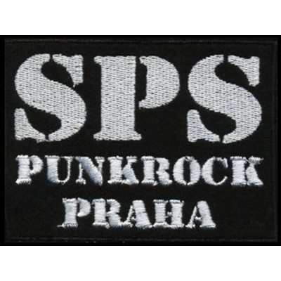 Nášivka SPS punkrock Praha bílá vyšívaná
