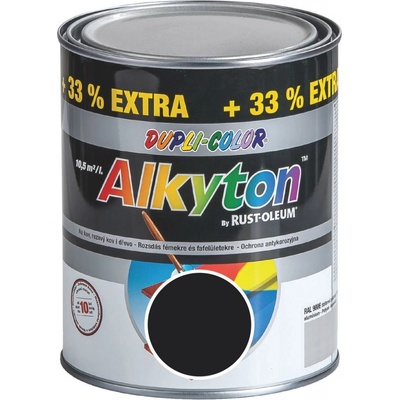 Rust Oleum Alkyton lesklá farba na hrdzu 2v1 1L 9005 čierna lesklá