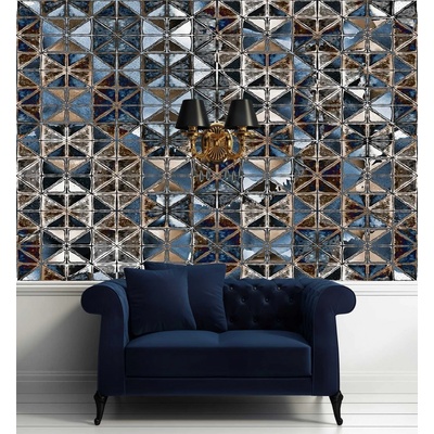 Gario Fototapeta Modré sklenené dlaždice - mozaika Materiál: Vliesová, rozmery 200 x 140 cm