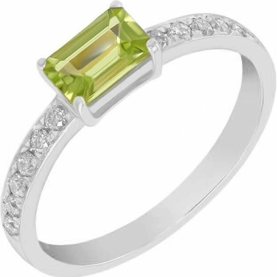 Eppi zásnubní prsten s olivínem a moissanity Lavita R37374