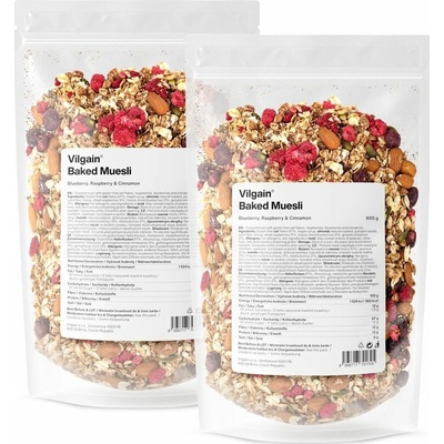 Vilgain Pečené müsli – 2× borůvky, maliny & skořice 600 g