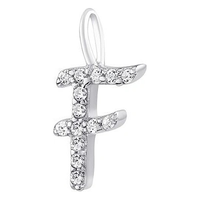 SILVEGO Stříbrný přívěsek písmeno F s Brilliance Zirconia JJJPJRP8F