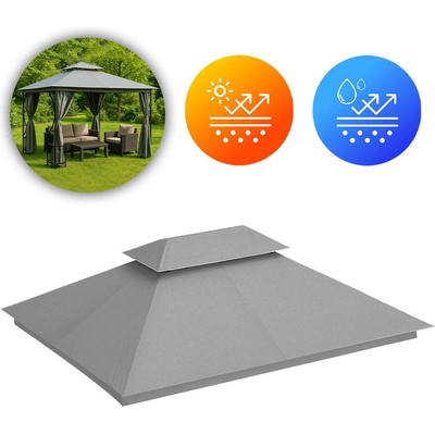 MultiGarden 1701-C3X4-GRAY Náhradní střecha pro zahradní altán 3x4 m vodotěsný s větracím otvorem šedý – Zboží Mobilmania