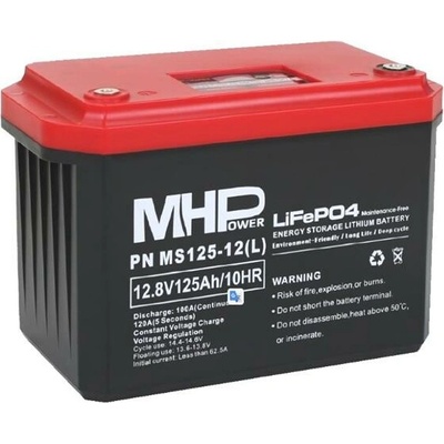 MHPower LiFePO4 12V 125Ah LC4-M8 displej MS125-12 L
