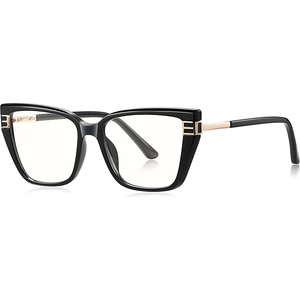 Techsuit Очила с филтър за синя светлина - Techsuit Reflex PC (2275) - Дамски, правоъгълни, TR90 + метал - Черни/Златни