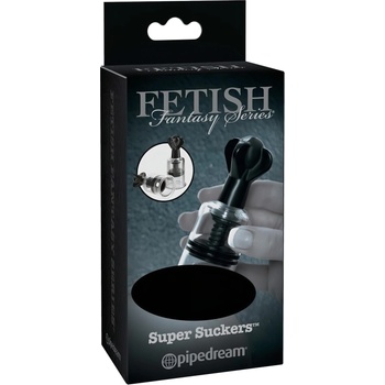 Pipedream Fetish Super Suckers - зърнени смукалки (черно-прозрачни)