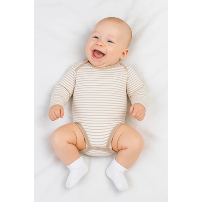 Baby Service Kojenecké body bavlna béžové srdíčka