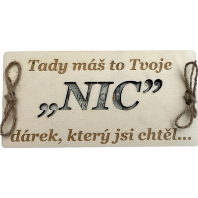 Dřevěná dárková obálka - NIC