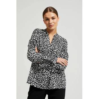 Moodo Черна риза с V-образно деколте без яка Moodo Moodo | Cheren | ЖЕНИ | XS