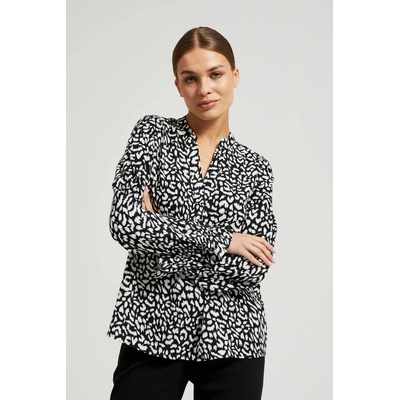 Moodo Черна риза с V-образно деколте без яка Moodo Moodo | Cheren | ЖЕНИ | XS