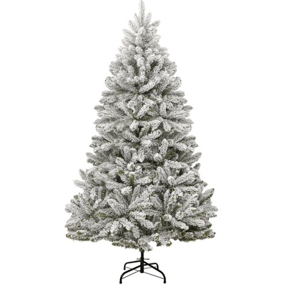 vidaXL Umelý vianočný stromček Skladací zasnežený 180 cm