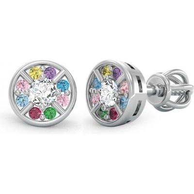 Couple třpytivé peckové Adrianne bílé zlato s různobarevnými zirkony 6680374-0-0-40